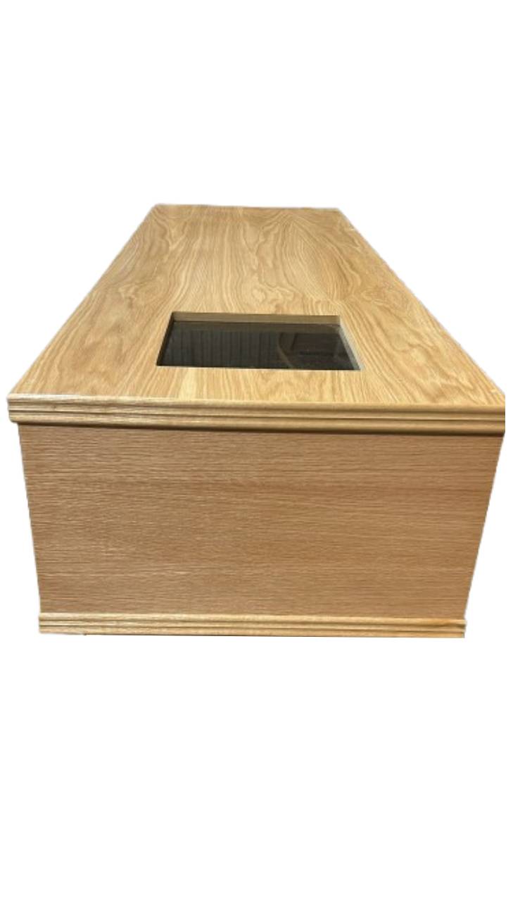 Premium Oak Veneer Casket – view 3